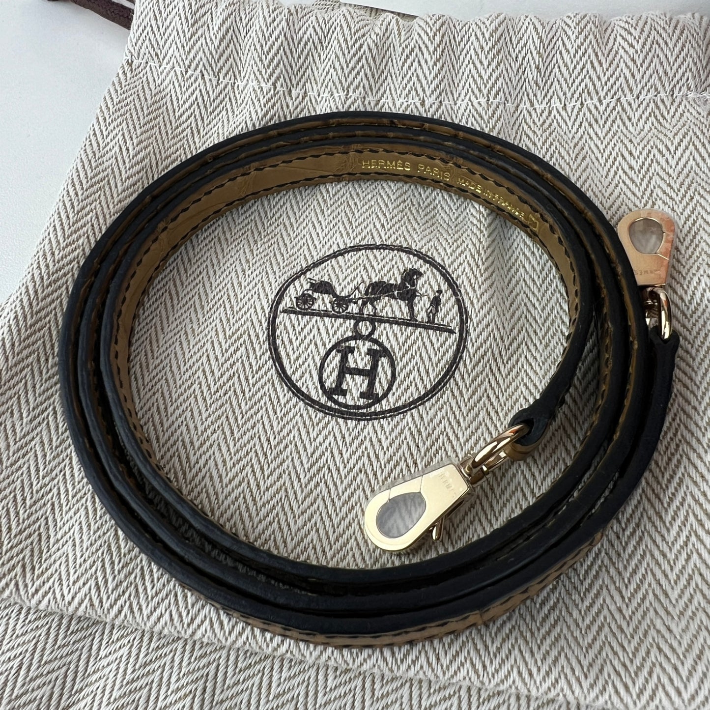Mini kelly SO ミニケリー スペシャルオーダー Black/Kraft ブラック/クラフト crocodile クロコダイル PMBHW シャンパンゴールド金具 Stamp-B B刻印