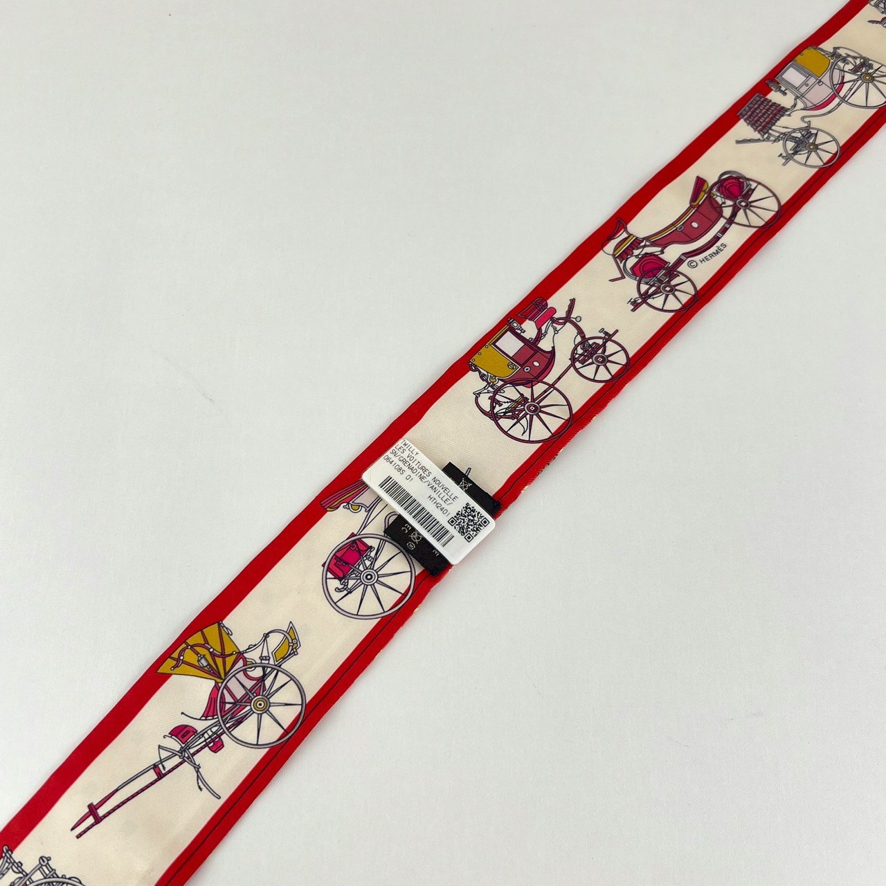 Hermès エルメス Twilly ツイリー 絹 100% マルチカラー ピンク レッド