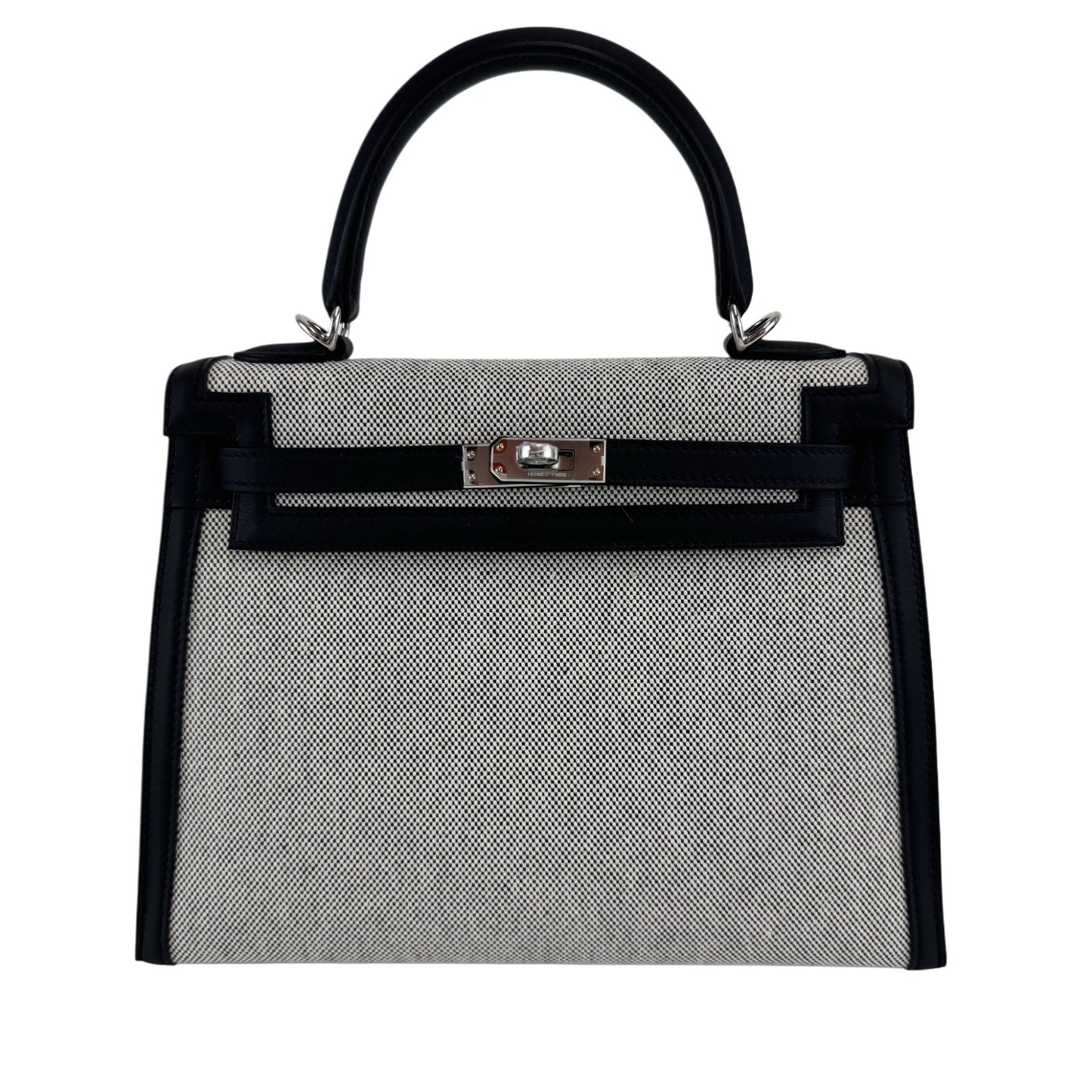Hermès エルメス Kelly25 ケリー25 Stamp-K K刻印 Swift/Toile H スイフト/トワルアッシュ Black ブラック GHW ゴールド金具