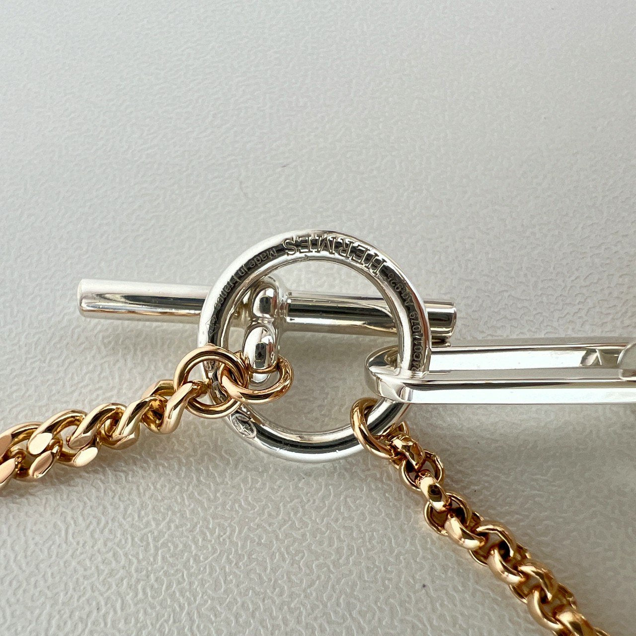 新品未使用 HERMES エルメス Mix and h long necklace ミックス&Hロングネックレス RG金具 ローズゴールド/シルバー