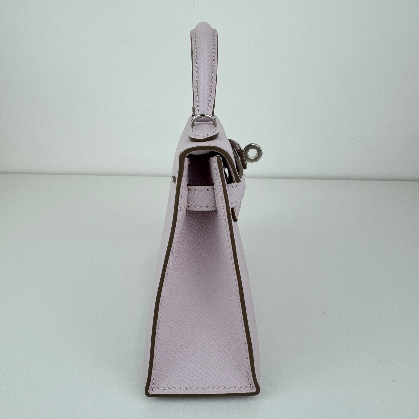 Mini kelly ミニケリー Stamp-K K刻印 Epsom エプソン Mauve pale モーヴペール PHW シルバー金具