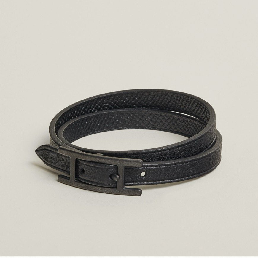 Behapi Double Tour bracelet レザーブレスレット Black ブラック Black Swift スウィフト Epsom エプソン