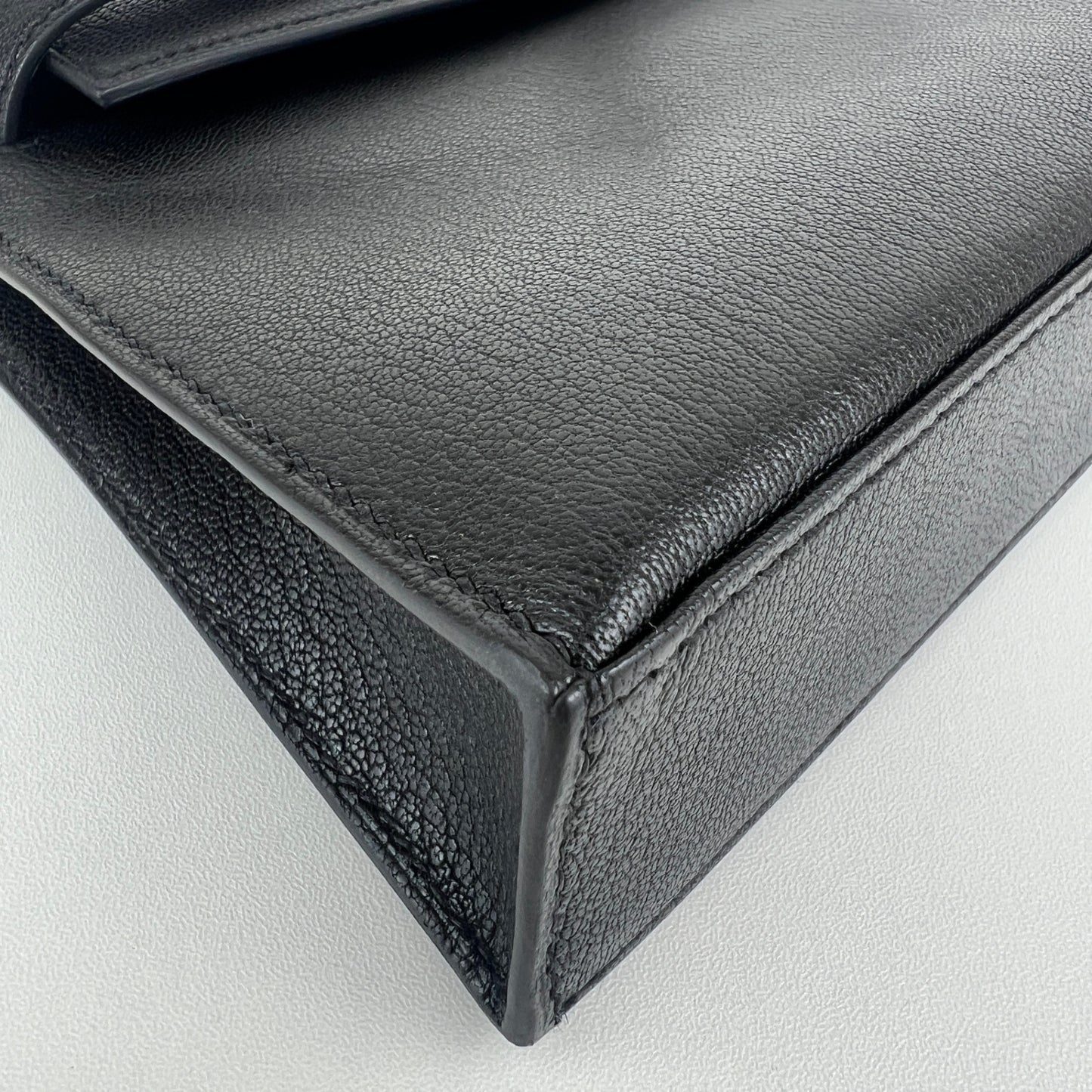 Kelly elan ケリーエラン Black ブラック Chevre シェーブル PHW シルバー金具 Stamp-B B刻印