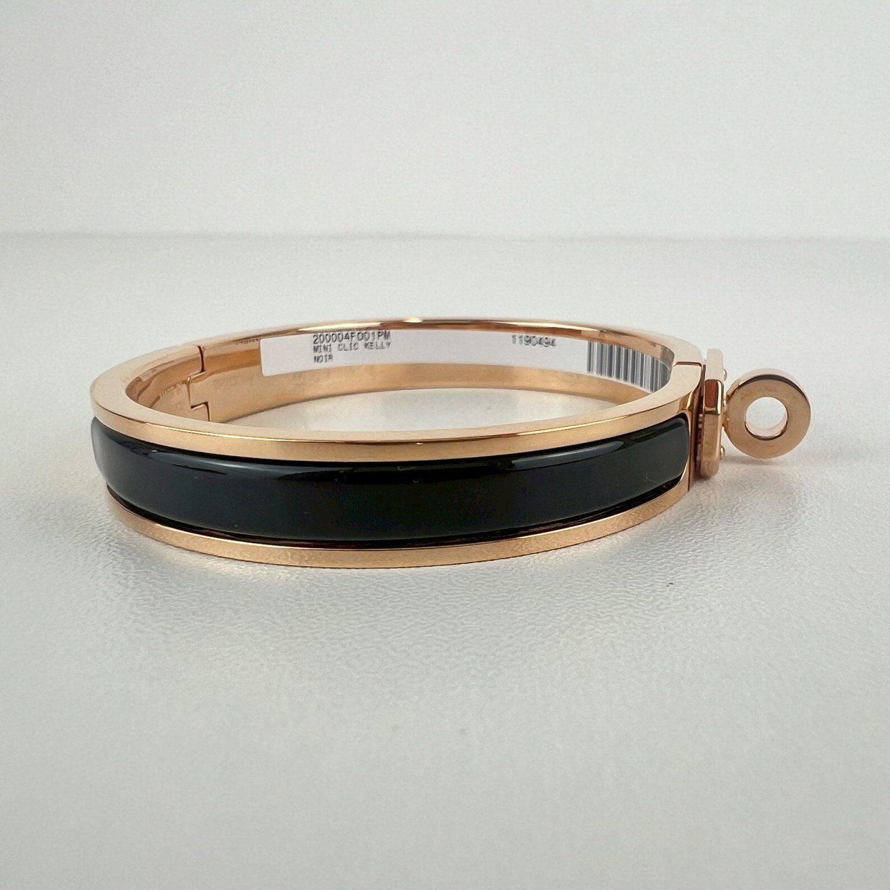 Hermès エルメス Mini Clic Kelly bracelet PM 200004F001PM ミニ クリック ケリー ブレスレット エナメルブレスレット ファン Black / Rosegold :ブラック / ローズゴールド