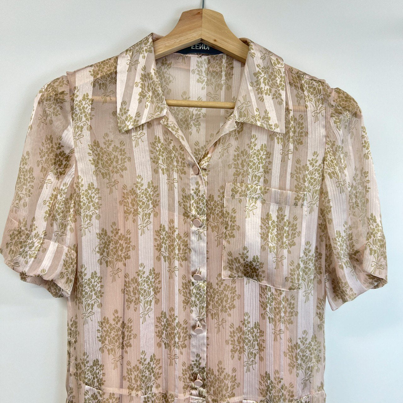 FENDI フェンディ ピンクシフォン ドレス Pink ピンク シルク サイズ36