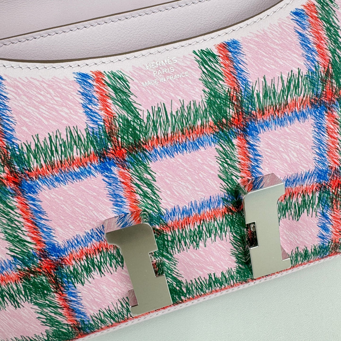 Constance mini tartan light コンスタンスミニ タータンライト Mauve pale モーヴペール Swift スイフト PHW シルバー金具 Stamp-K K刻印