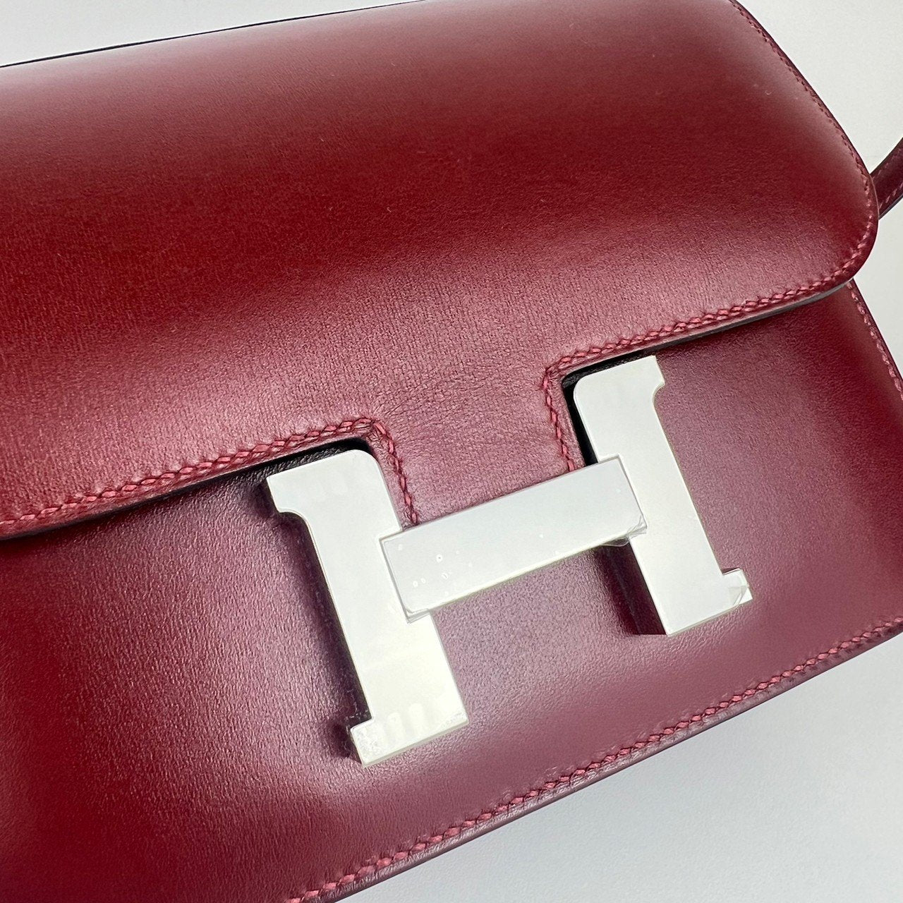 Constance mini コンスタンスミニ Rouge H ルージュアッシュ Box calf ボックスカーフ PHW シルバー金具 Stamp-W W刻印
