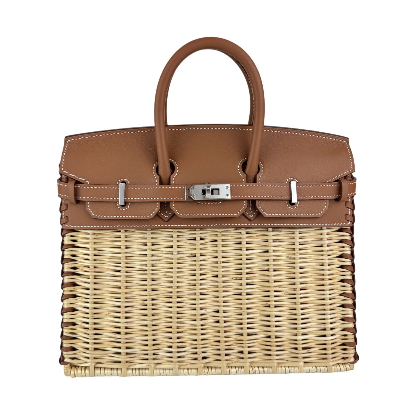 Birkin25 picnic バーキン25ピクニック Gold ゴールド PHW シルバー金具 Swift/Rattan Stamp-B B刻印