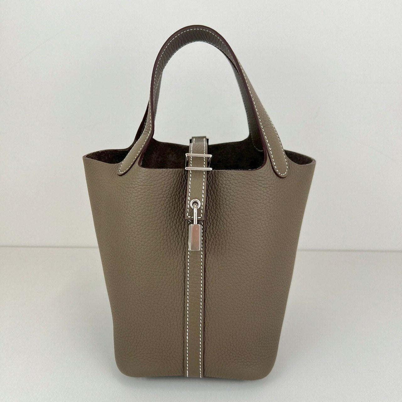 Picotin Lock PM ピコタンロック18 Etoupe エトープ PHW シルバー金具 Taurillon clemence トリヨンクレマンス Stamp-W W刻印