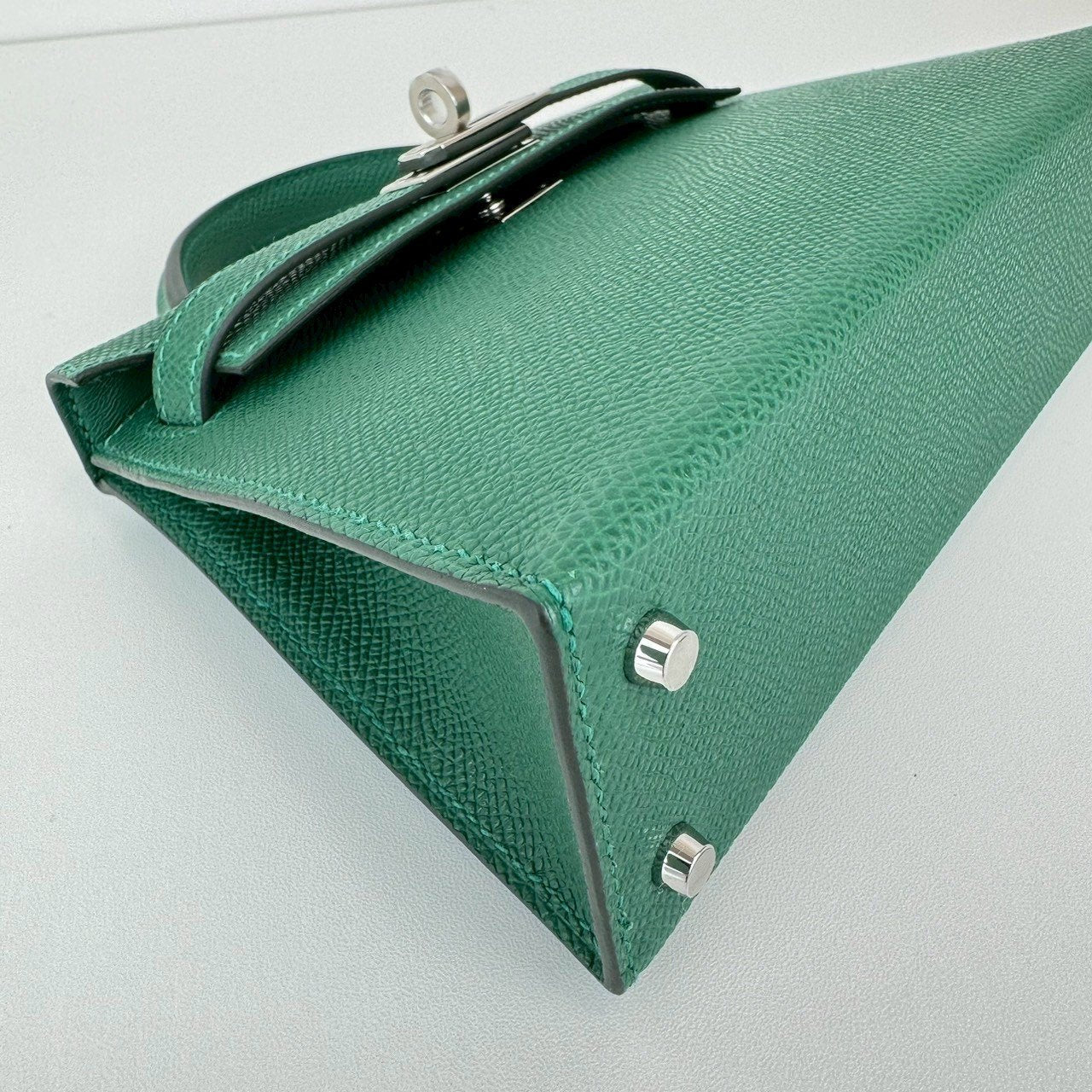 Mini kelly ミニケリー Stamp-W W刻印 Epaom エプソン Vert moyen ヴェールモワイヤン PHW シルバー金具