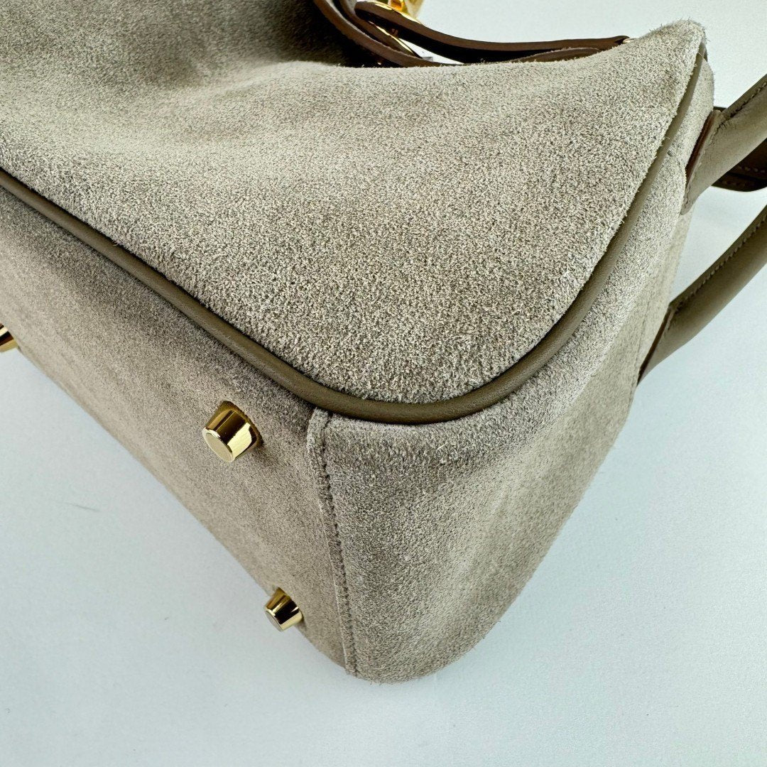 HERMES エルメス Lindy mini リンディミニ Gris caillou グリカイユ GHW ゴールド金具 Veau Grizzly ヴォーグリズリー Stamp-B B刻