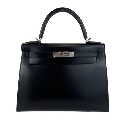 Hermès エルメス Kelly28 ケリー28 Stamp-W W刻印  Boxcalf ボックスカーフ Black ブラック PHW シルバー金具