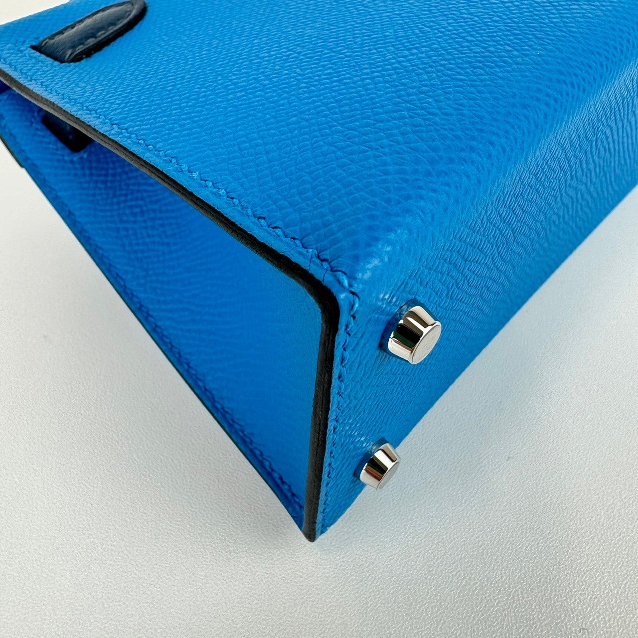 Mini kelly Tricolor ミニケリー トリコロール ブルー PHW シルバー金具 W刻
