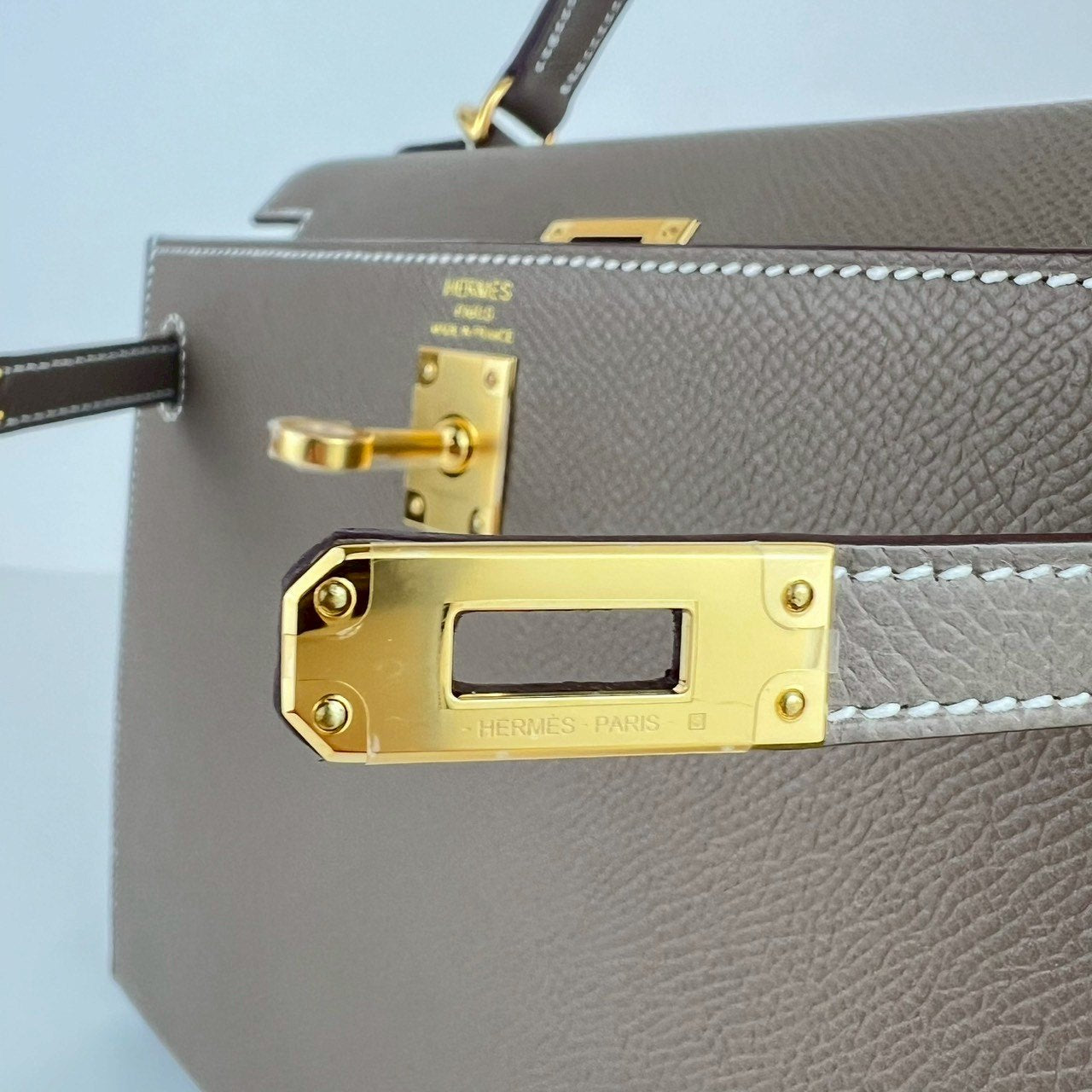 Kelly25 ケリー25 Etoupe エトープ Epsom エプソン GHW ゴールド金具 Stamp-W W刻印