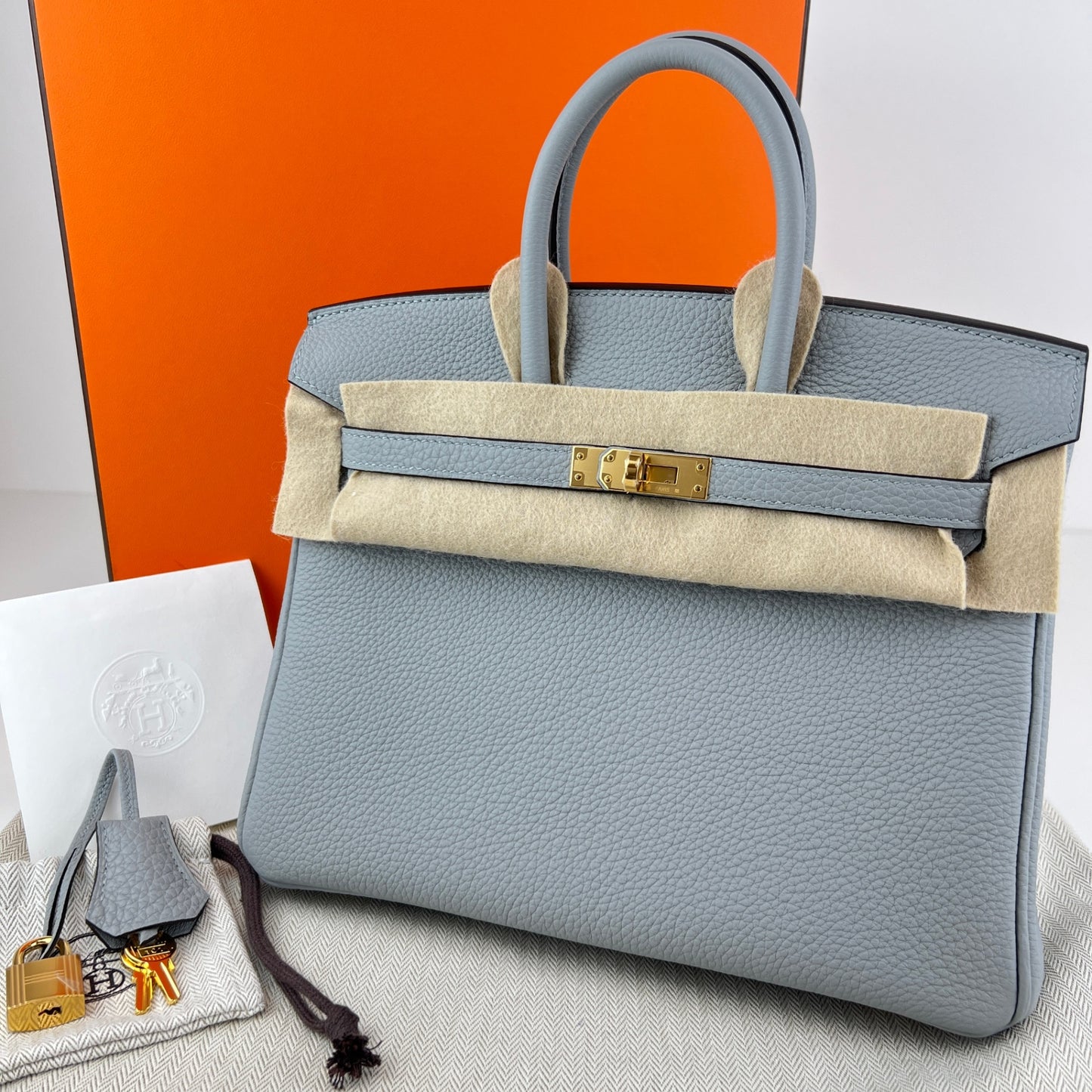 Birkin25 バーキン25 Blue glacier ブルーグラシエ GHW ゴールド金具 Stamp-W W刻印 Togo トゴ ハンドバッグ