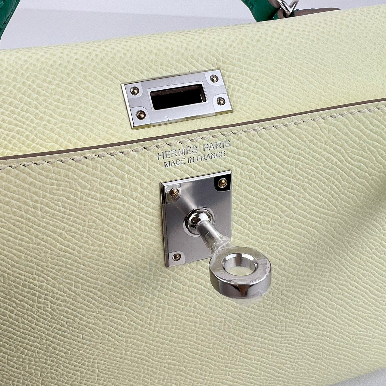 Mini kelly toricolor ミニケリートリコロール Jaune milton/Vert fizz/Vert vertigo ジョーヌミルトン/ヴェールフィズ/ヴェールヴェルティゴ PHW シルバー金具 Epsom エプソン Stamp-W W刻印