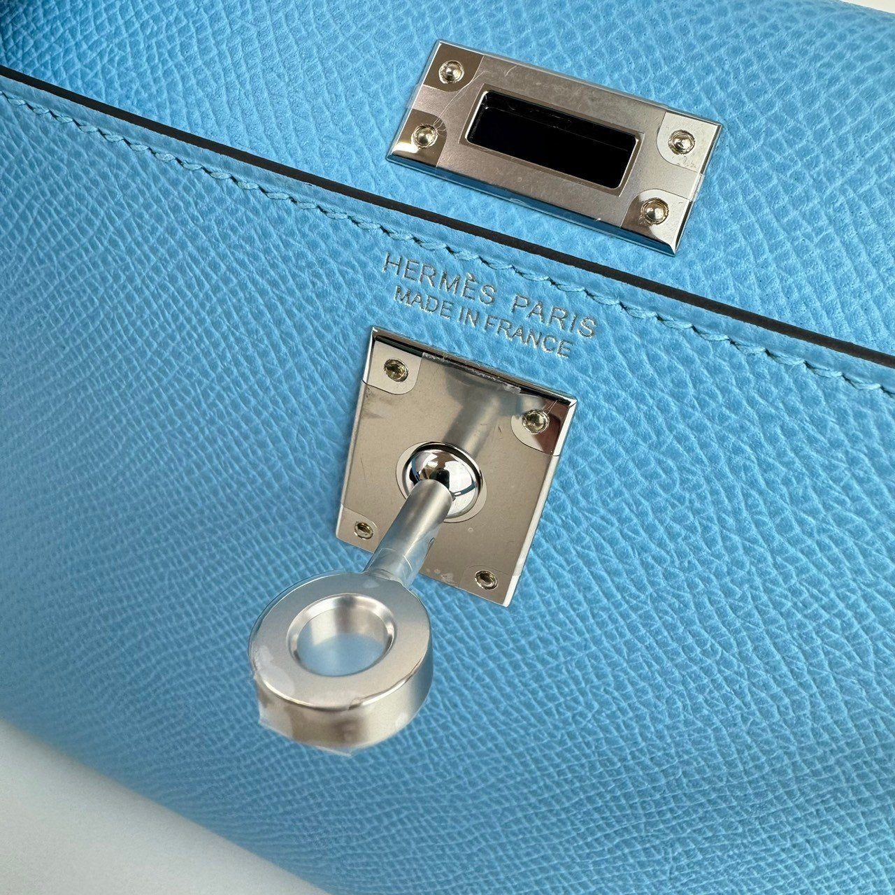 Mini kelly ミニケリー Celeste セレステ Epsom エプソン PHW シルバー金具 Stamp-B B刻印