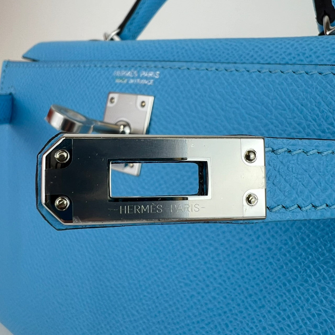 Mini Kelly ミニケリー Celeste セレステ Epsom エプソン PHW シルバー金具 B刻