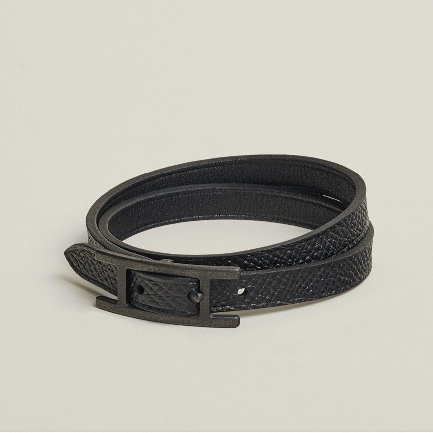 Behapi Double Tour bracelet レザーブレスレット Black ブラック Black Swift スウィフト Epsom エプソン