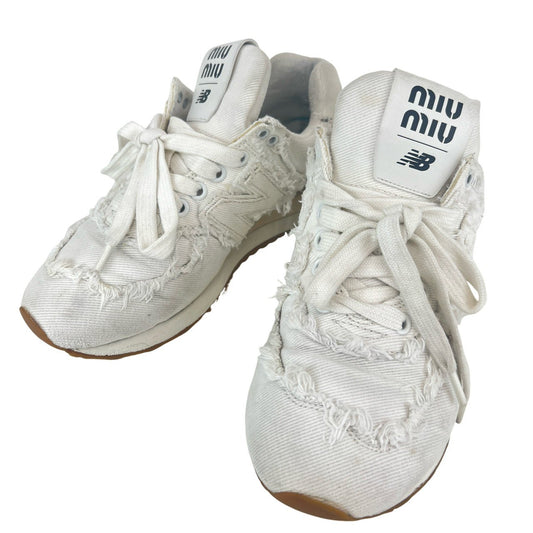 ミュウミュウ ニューバランス Miumiu×New Balance 574 スニーカー ホワイト 574 White ホワイト 34ハーフ
