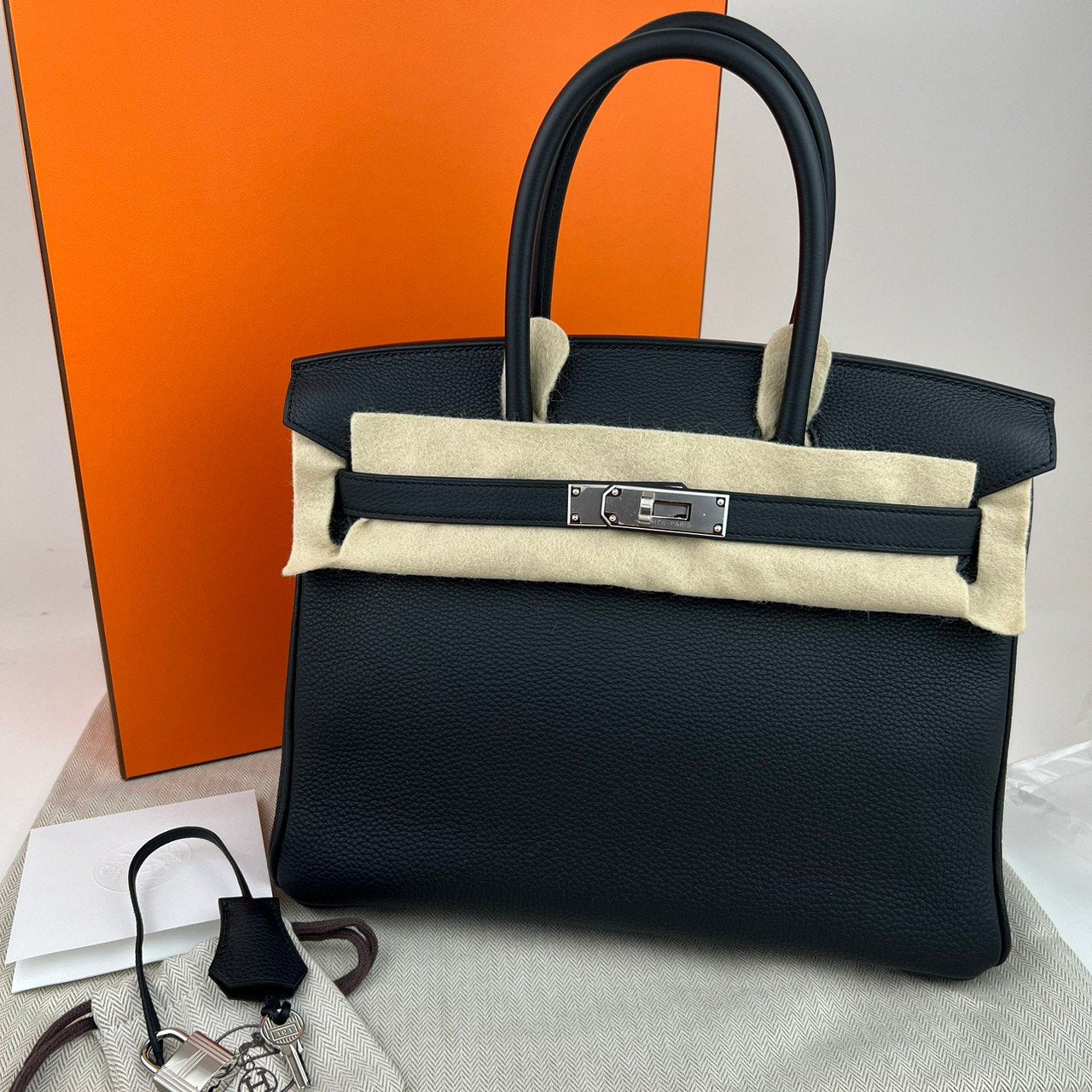 Birkin30 バーキン30 Noir ノワール Togo トゴ PHW シルバー金具 B刻
