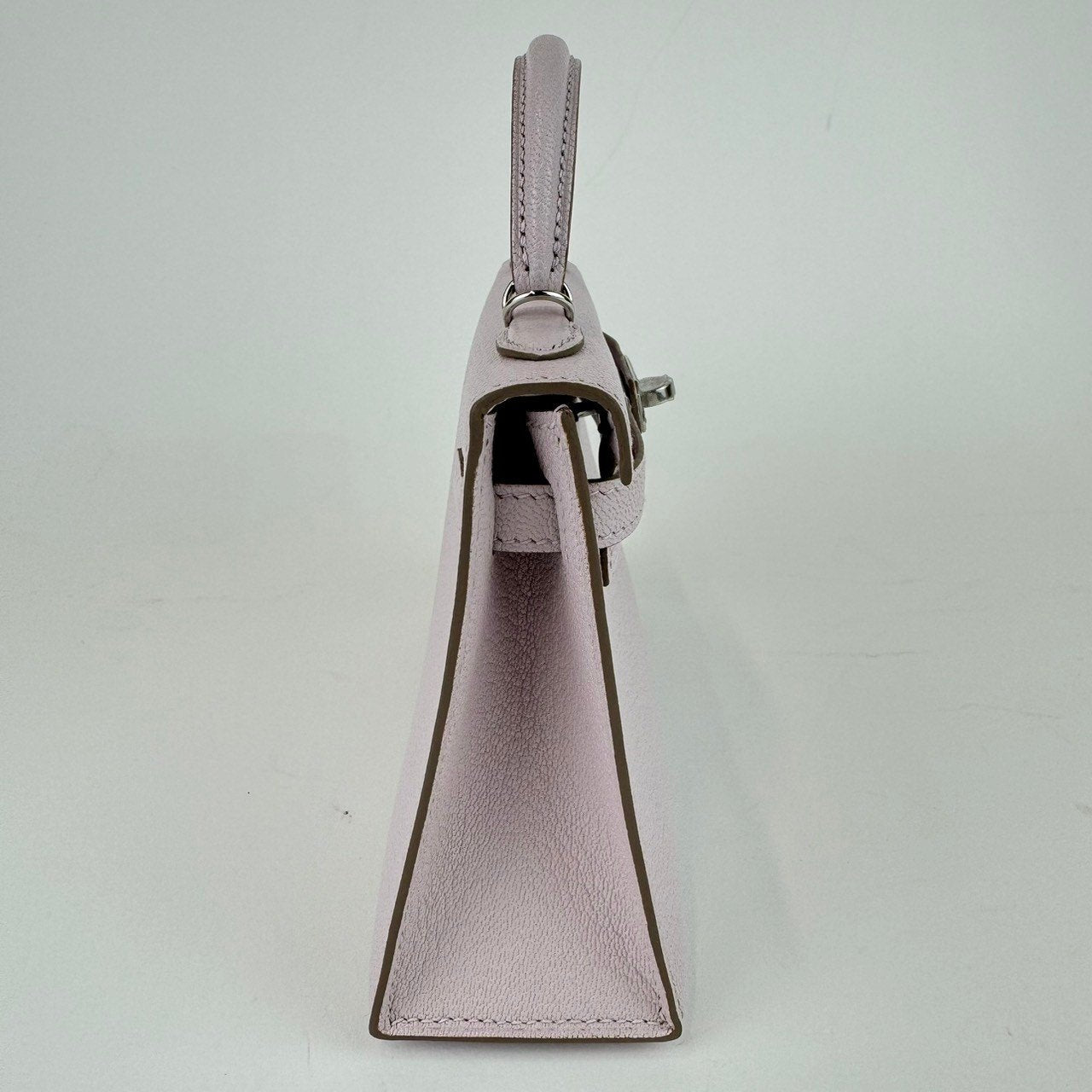 Mini kelly ミニケリー Mauve pale Chevre シェーブル PHW シルバー金具 Stamp-U U刻印