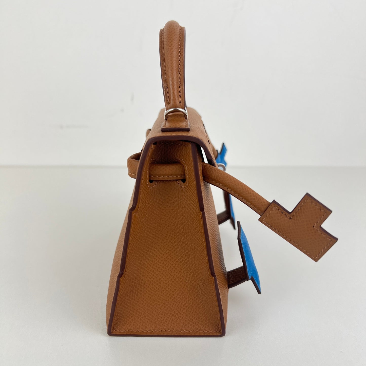 Kelly doll picto ケリードールピクト Gold/Bleu zanzibar ゴールド/ブルーザンジバル PHW シルバー金具 Epsom エプソン Stamp-W W刻印