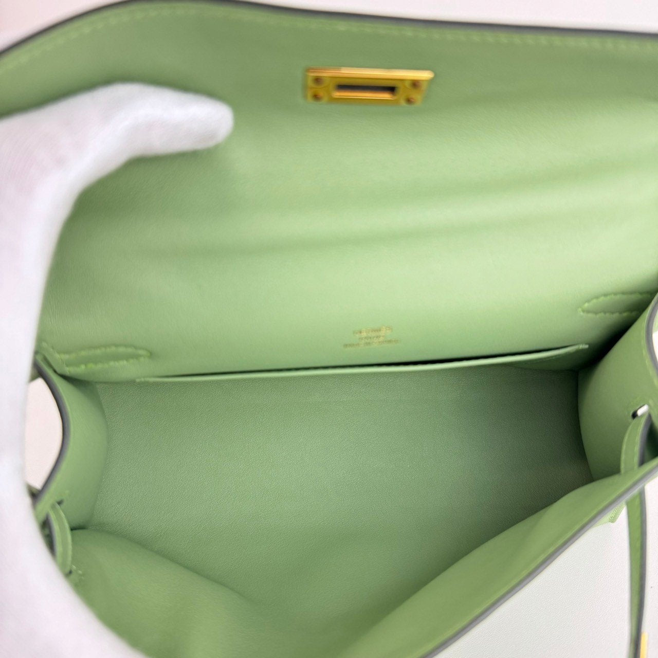 Kelly pochette ケリーポシェット Vert criquet ヴェールクリケット Swift スイフト GHW ゴールド金具 Stamp-B B刻印