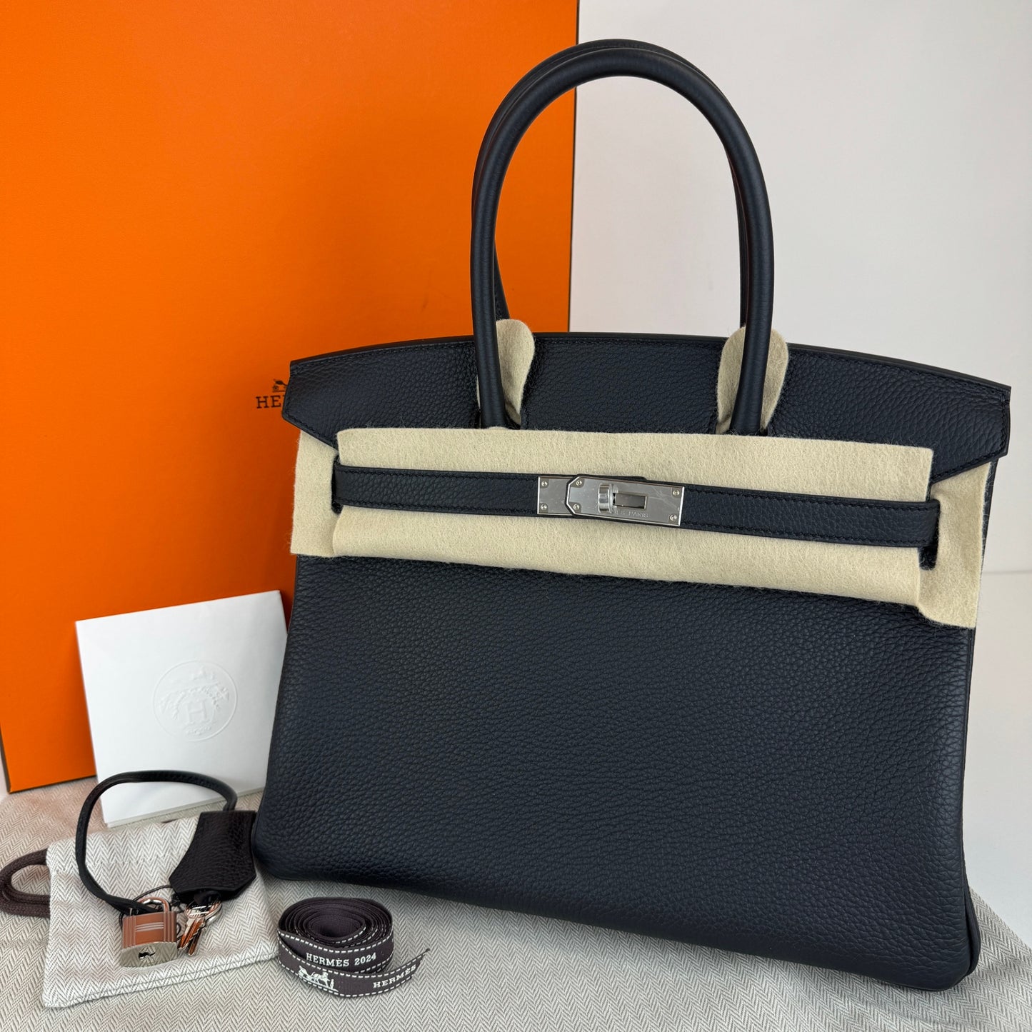 Birkin30 バーキン30 Stamp-W W刻印 Togo トゴ Black ブラック PHW シルバー金具