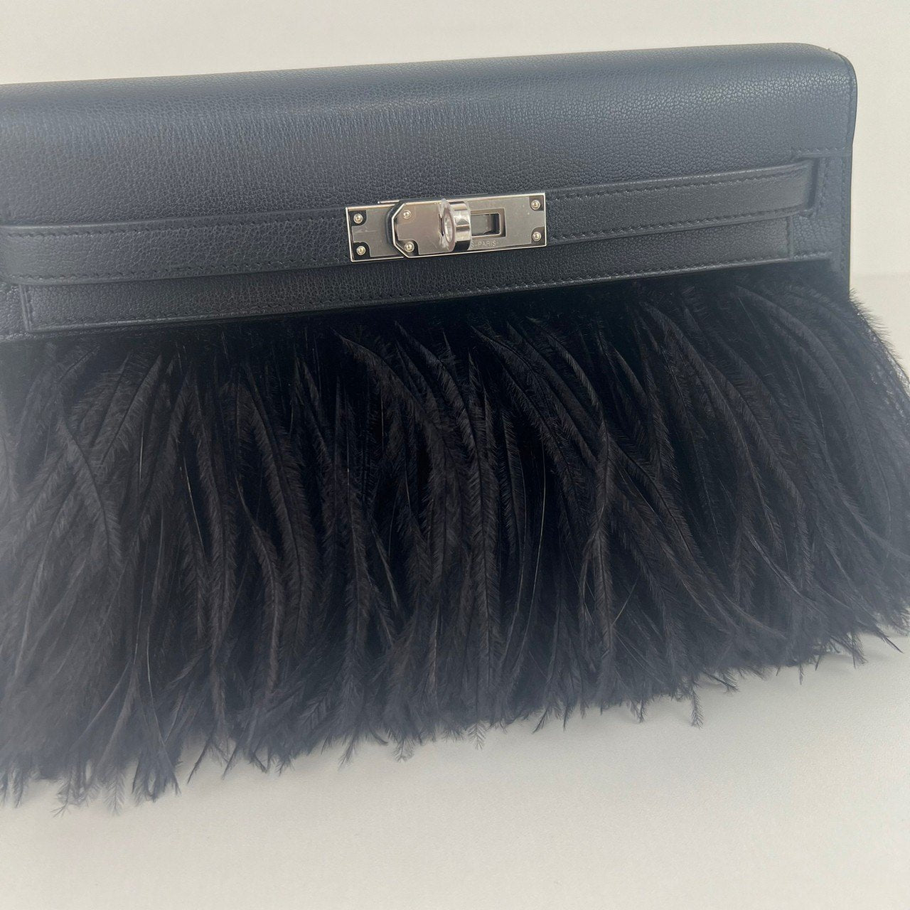 Kelly Elan feather ケリーエランフェザー Black ブラック Madame マダム PHW シルバー金具 Stamp-W W刻印