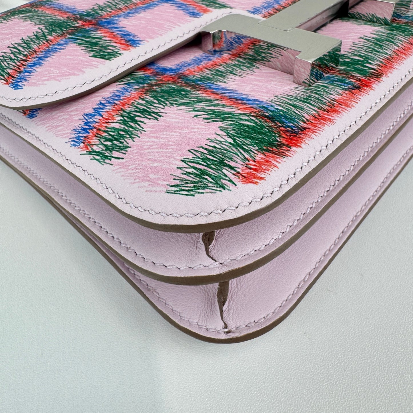 Constance mini tartan light コンスタンスミニ タータンライト Mauve pale モーヴペール Swift スイフト PHW シルバー金具 Stamp-K K刻印
