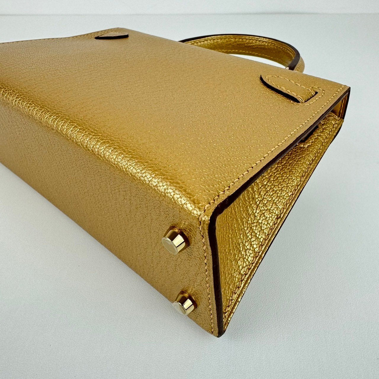 Mini kelly ミニケリー Dore ドレ Chevre シェーブル PMBHW シャンパンゴールド金具 Stamp-W W刻印