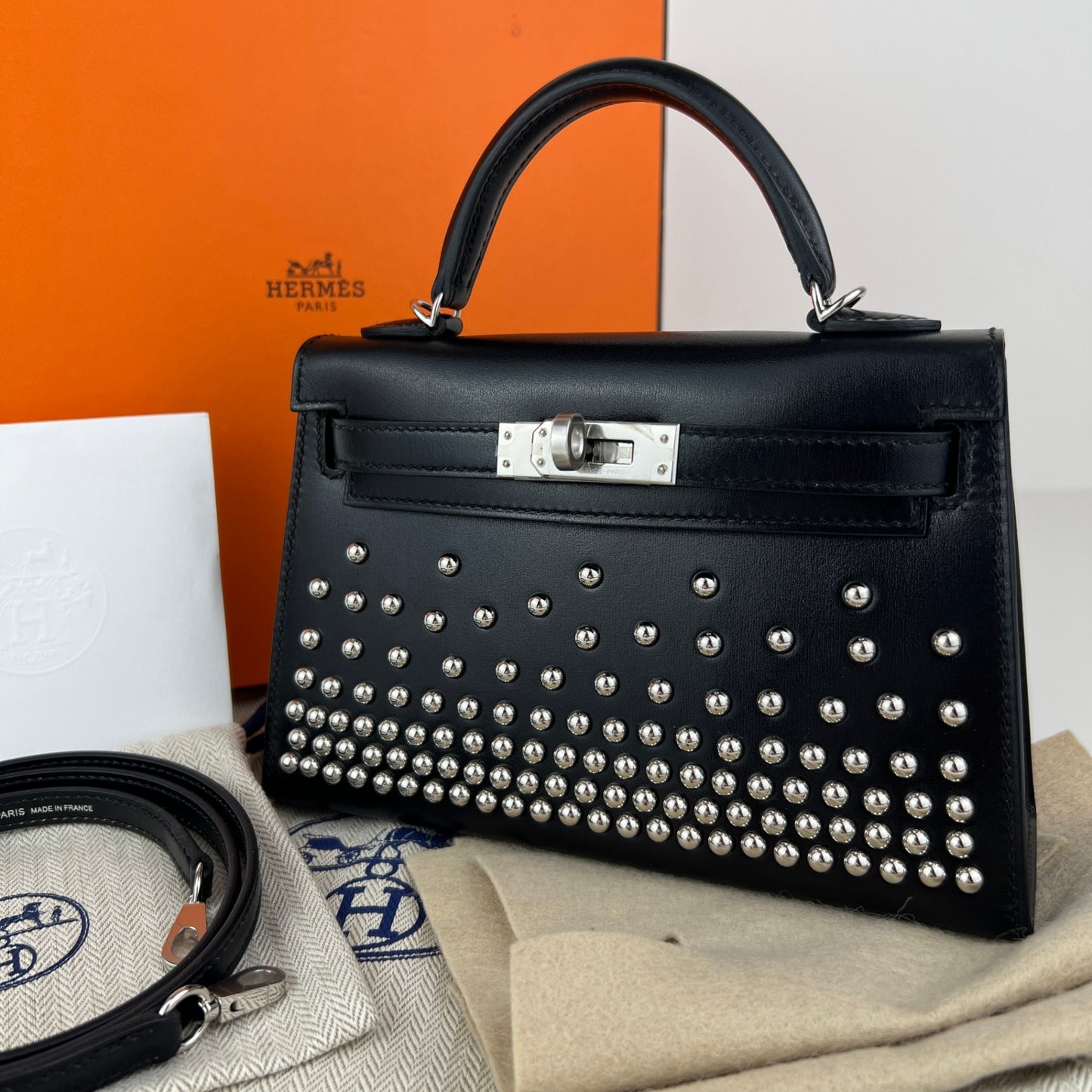 Mini kelly cloute ミニケリークルーテ Black ブラック PHW シルバー金具 Epsom エプソン Stamp-B B刻印