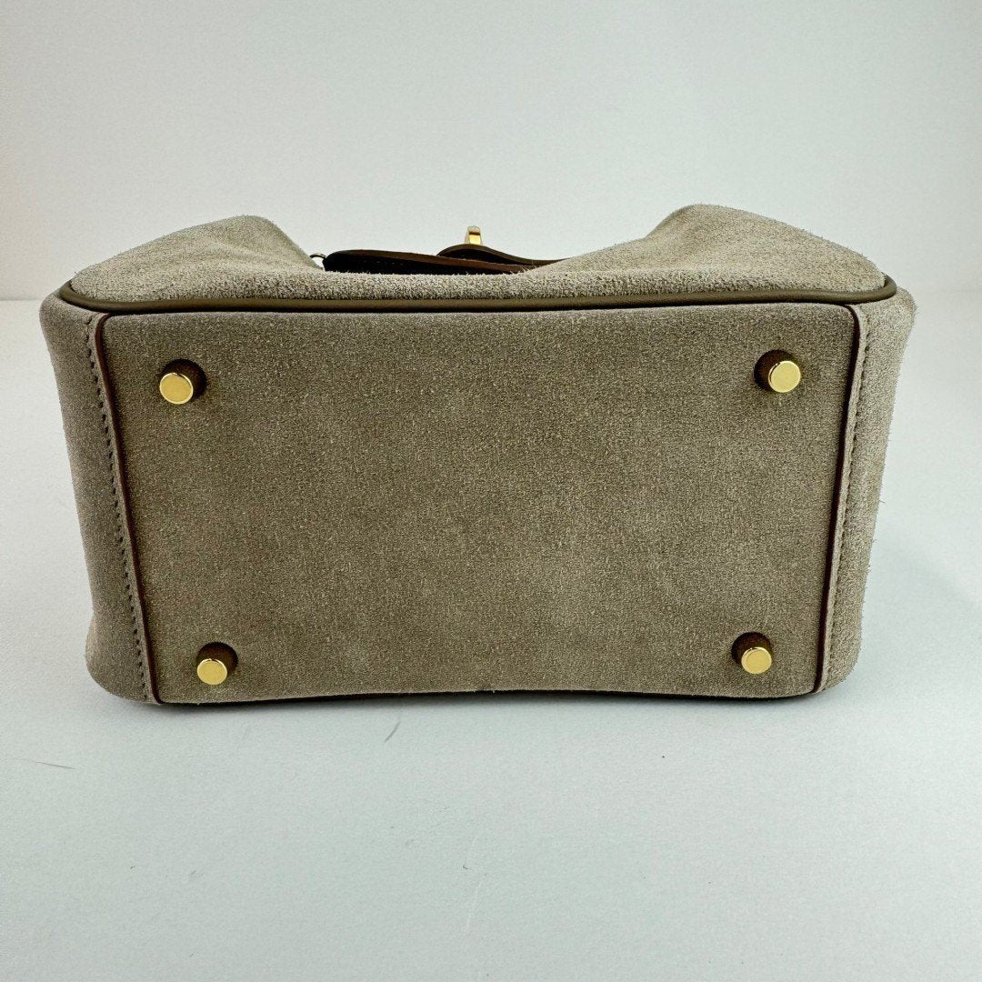HERMES エルメス Lindy mini リンディミニ Gris caillou グリカイユ GHW ゴールド金具 Veau Grizzly ヴォーグリズリー Stamp-B B刻