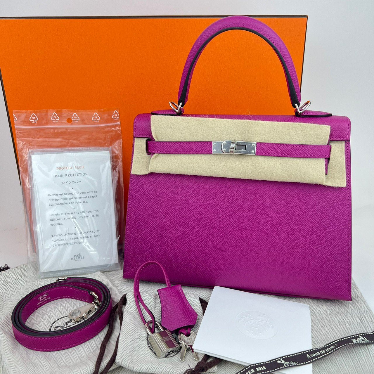 Kelly25 Sellier ケリー25 セリエ Rose pourpre ローズパープル Epsom エプソン PHW シルバー金具 C刻