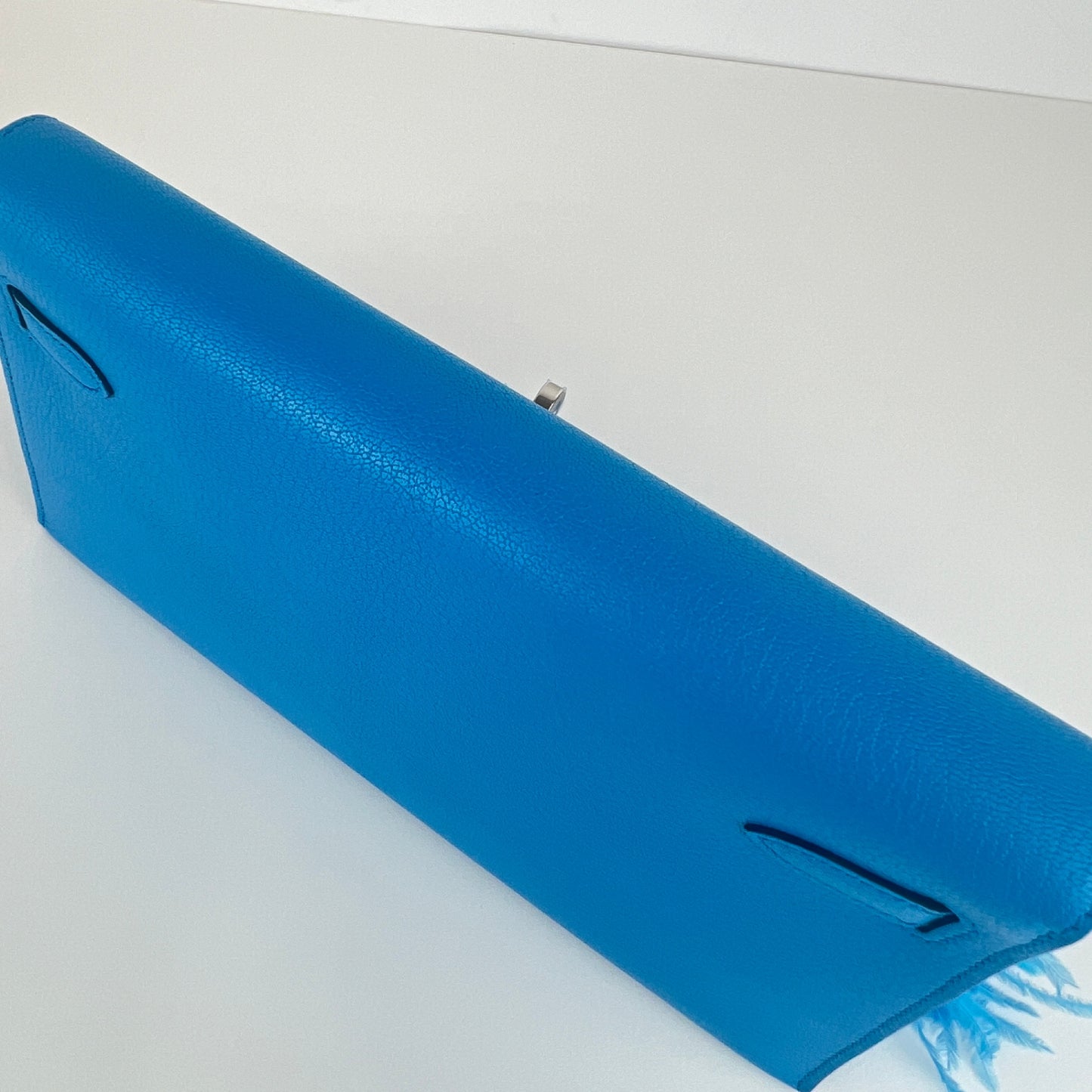 Kelly Elan feather ケリーエランフェザー Blue frida ブルーフリーダ Chevre シェーブル PHW シルバー金具 Stamp-B B刻印