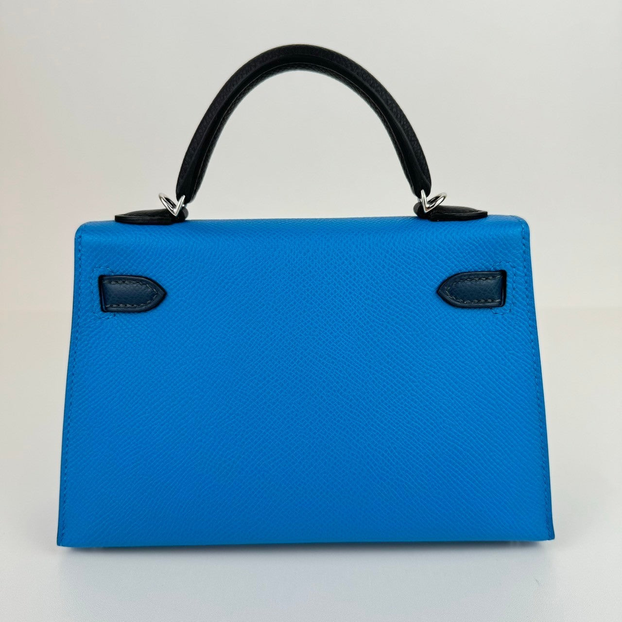 Mini kelly Tricolor ミニケリー トリコロール ブルー PHW シルバー金具 W刻