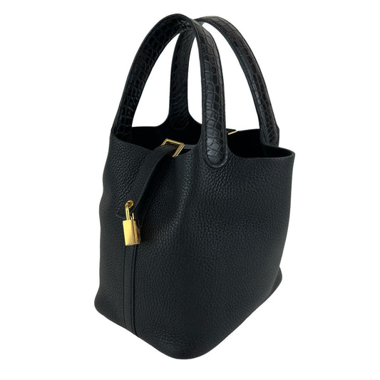 Picotin lock PM ピコタンロック18 Black ブラック Taurillon clemence トリヨンクレマンス crocodile クロコダイル GHW ゴールド金具 Stamp-Z Z刻印