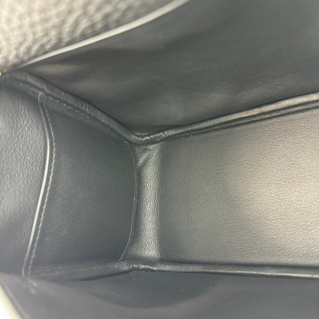 HERMES エルメス Lindy mini リンディミニ Black ブラック GHW ゴールド金具 Taurillon Clemence トリヨンクレマンス Stamp-B B刻