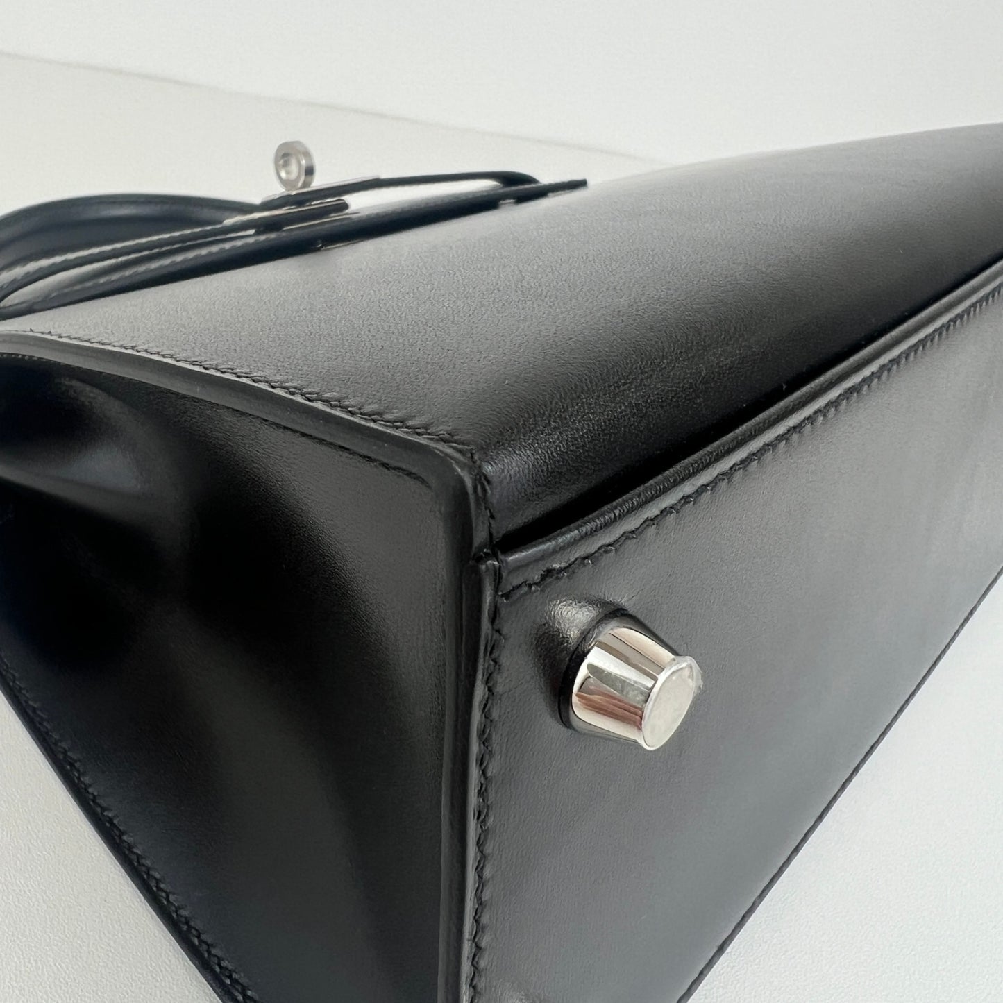 Hermès エルメス Kelly25 sellier ケリー25 セリエ Stamp-W W刻印 Box ボックス Black ブラック PHW シルバー金具