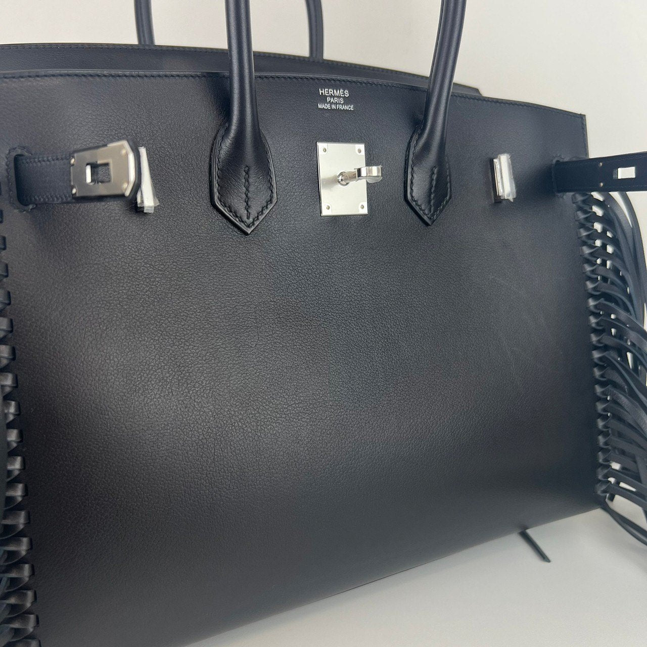 Birkin35 Anate バーキン35 アナーテ フリンジ Black ブラック W刻印 Evergrain エバーグライン