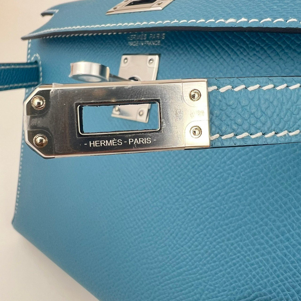 Mini Kelly ミニケリー Bleu jean ブルージーン PHW シルバー金具