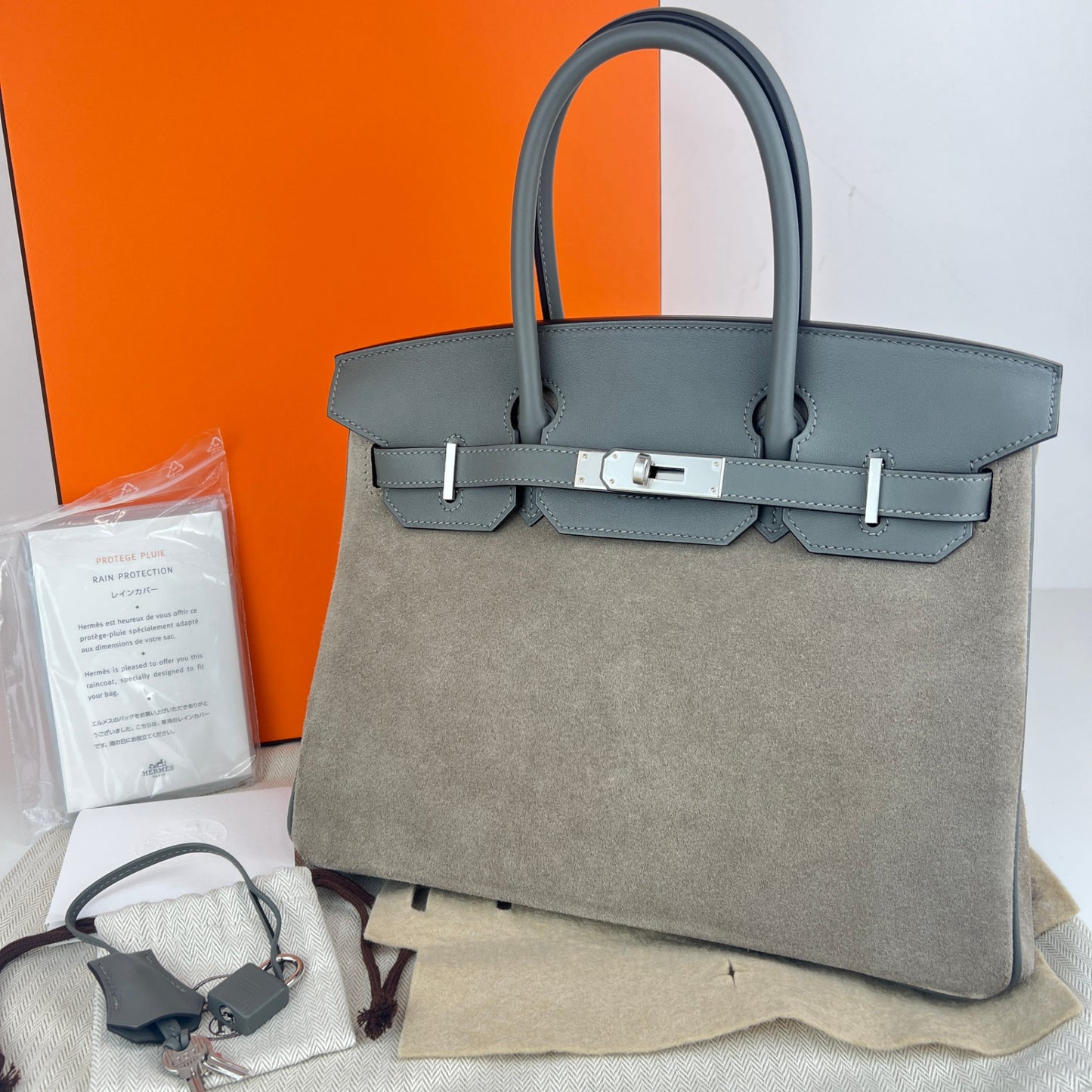 Birkin25 バーキン30 Gris Caillou/Gris meyer グリスカイユ/グリメイヤー PHW シルバー金具 Swift/Grizzly スイフト/グリズリー Stamp-B B刻印