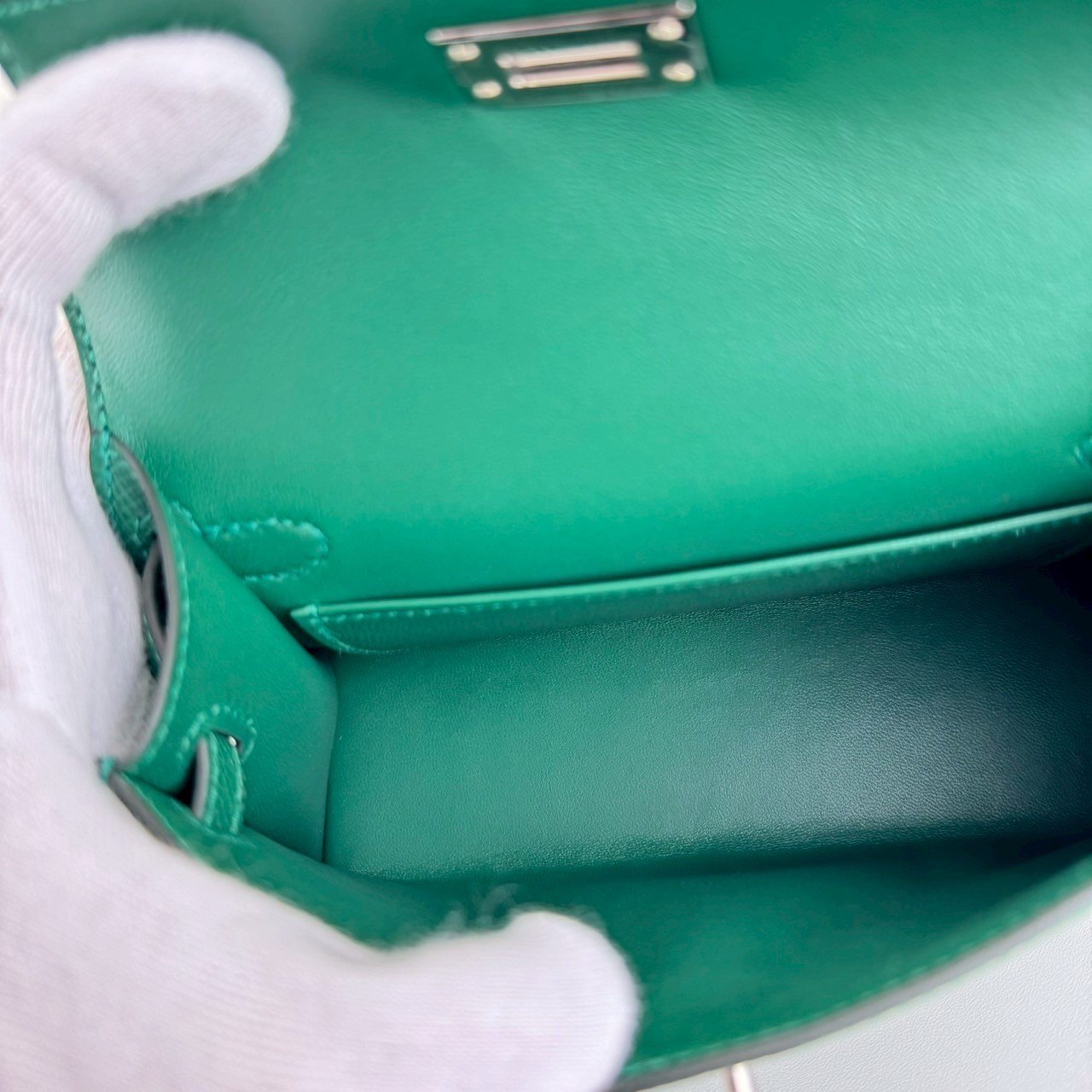 Mini kelly ミニケリー Stamp-W W刻印 Epaom エプソン Vert moyen ヴェールモワイヤン PHW シルバー金具