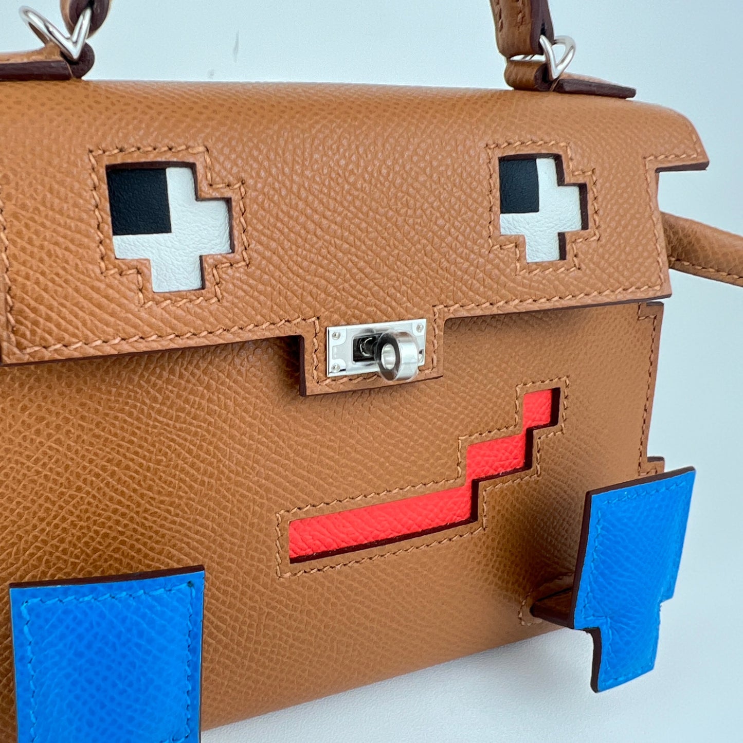 Kelly doll picto ケリードールピクト Gold/Bleu zanzibar ゴールド/ブルーザンジバル PHW シルバー金具 Epsom エプソン Stamp-W W刻印