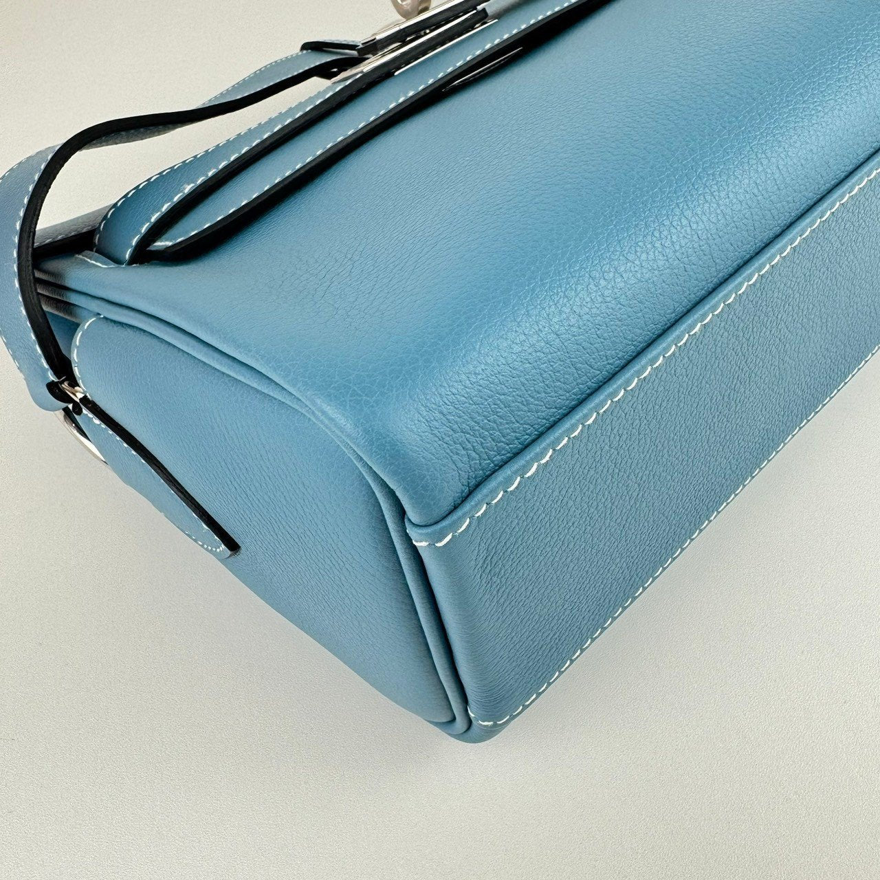 Kelly Messenger PM ケリーメッセンジャーバッグPM New Blue jean ニューブルージン PHW シルバー金具 Evercolor エバーカラー Stamp-W W刻印