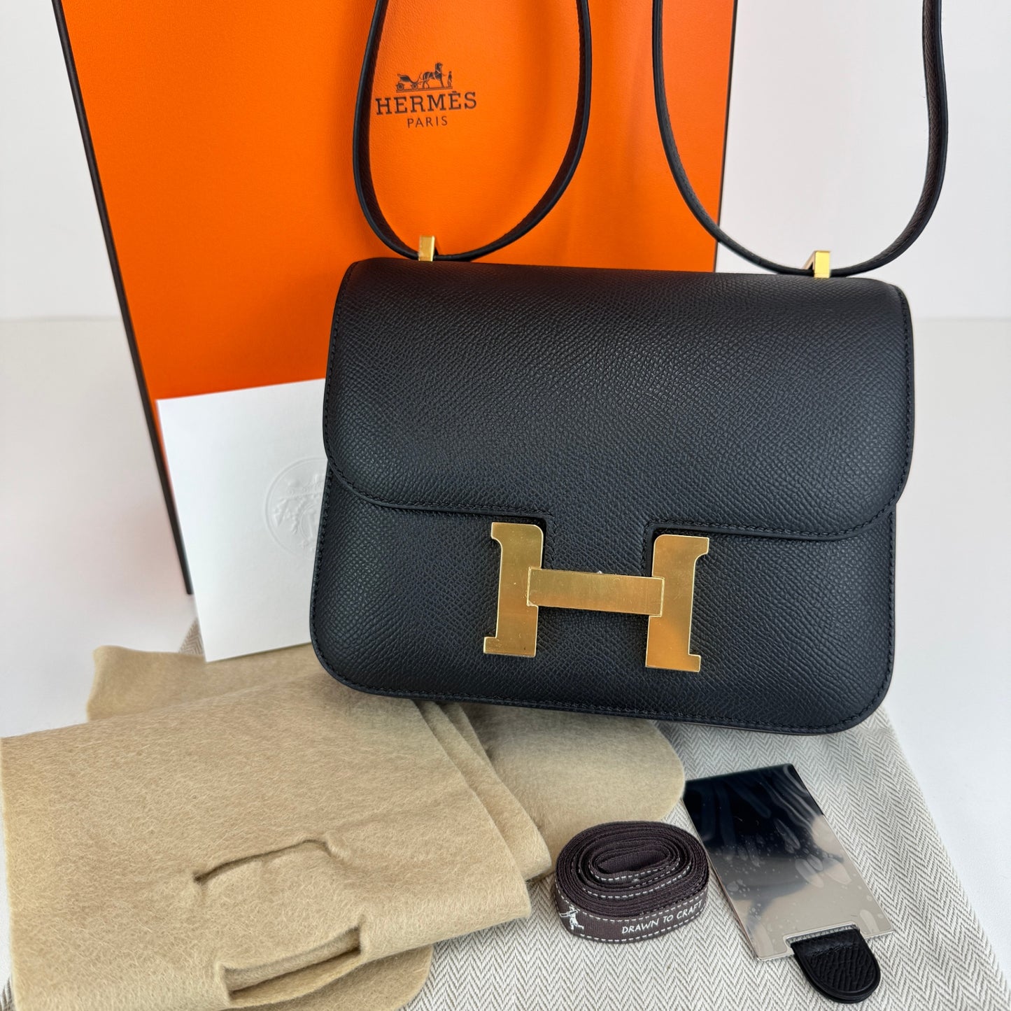 Hermès エルメス Constance mini コンスタンスミニ Stamp-K K刻印 Epsom エプソン Black ブラック GHW ゴールド金具