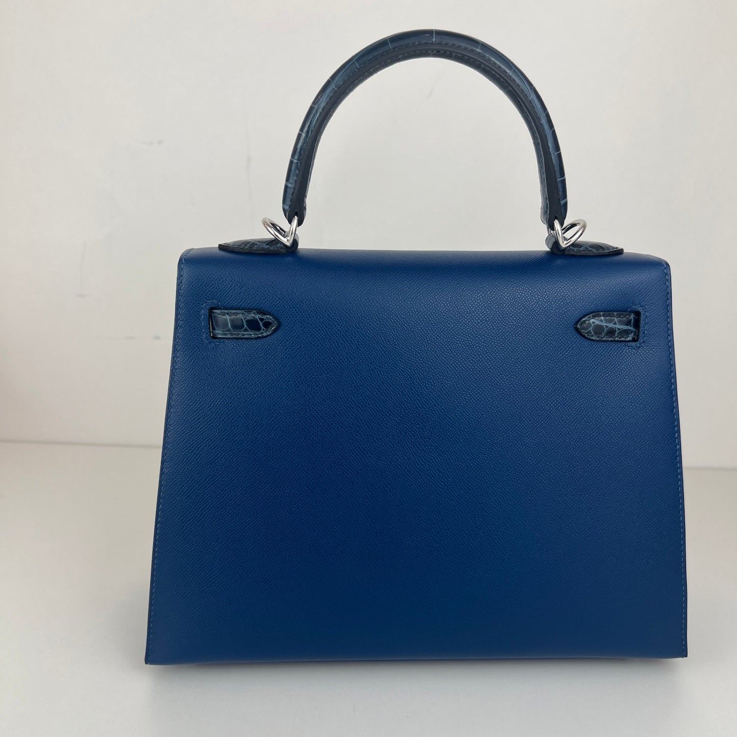 Hermès エルメス Kelly25 ケリー25 Stamp-W W刻印 Madame/Crocodile マダム/クロコダイル Deep blue ディープブルー PHW シルバー金具