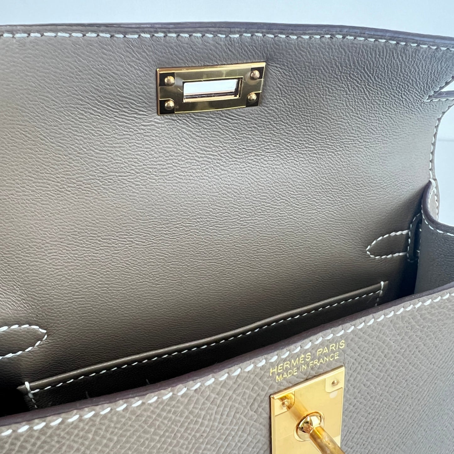 Mini kelly ミニケリー Etoupe エトープ GHW ゴールド金具 Stamp-K K刻印 Epsom エプソン