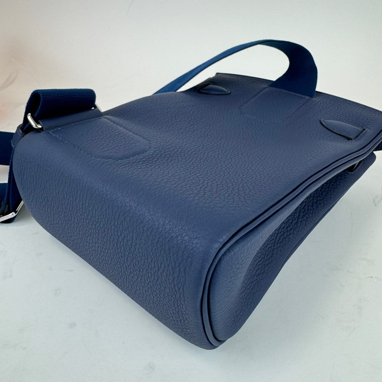 新品 HERMES エルメス Hac a dos PM アッカドPM Blue de press ブルードプリュス Togo トゴ PHW シルバー金具 B刻